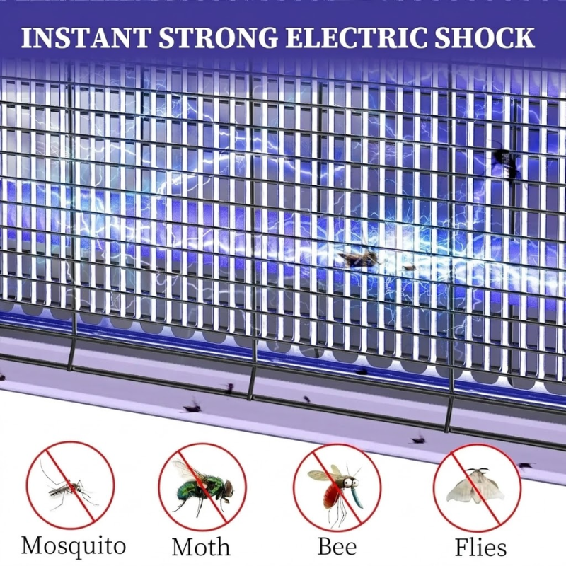Electric Bug Zapper 3200V Indoor Insect Killer with LED Light and Removable Tray