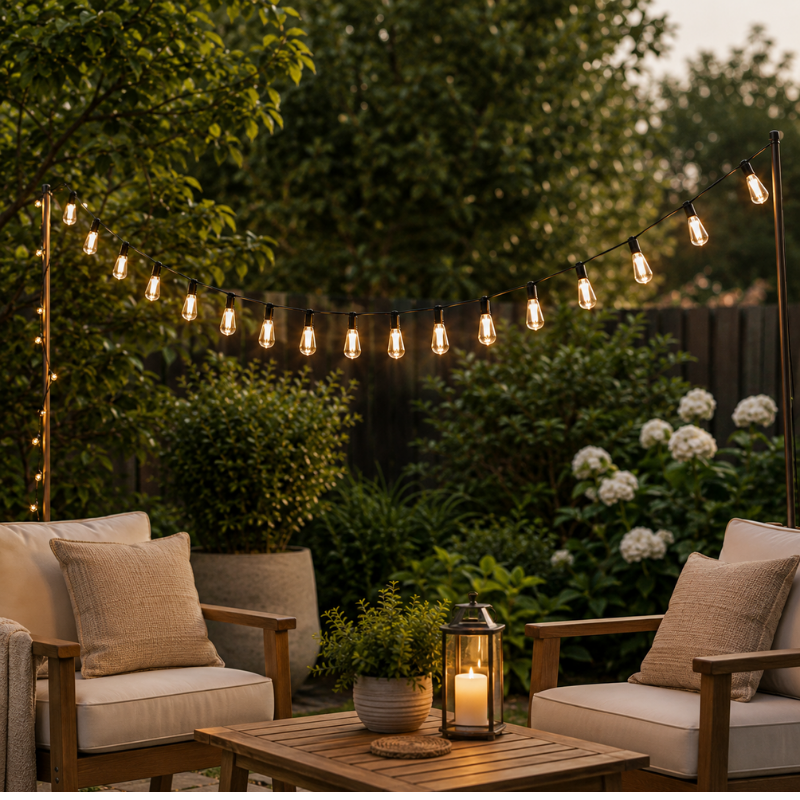 Solar String Lights 4.5m 10 LED Edison Bulb Waterproof Outdoor Garden Lights