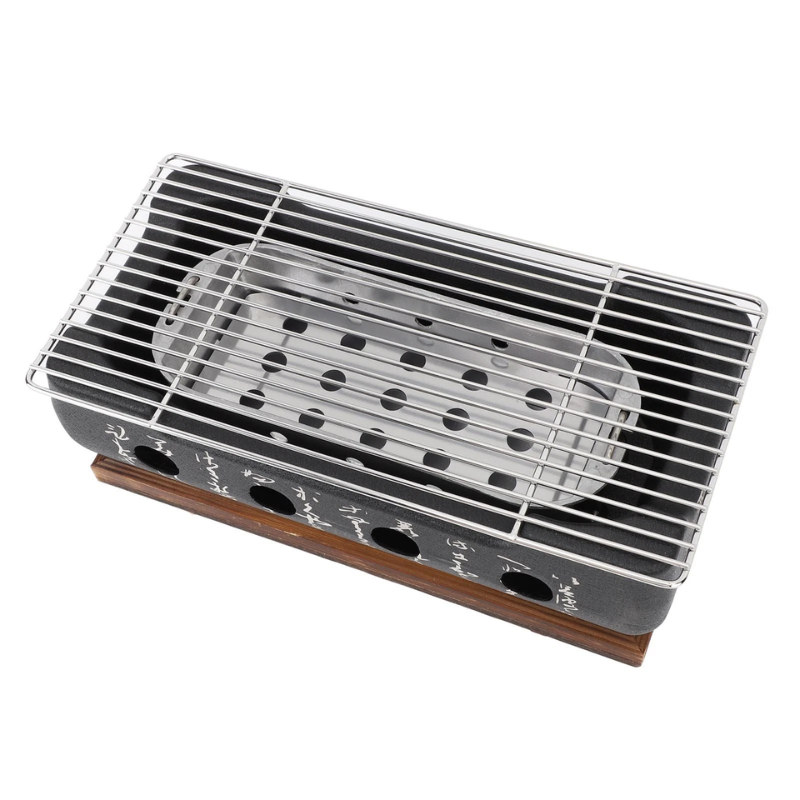 Portable Japanese Charcoal BBQ Grill Stove Rectangle Tabletop Camping Grill