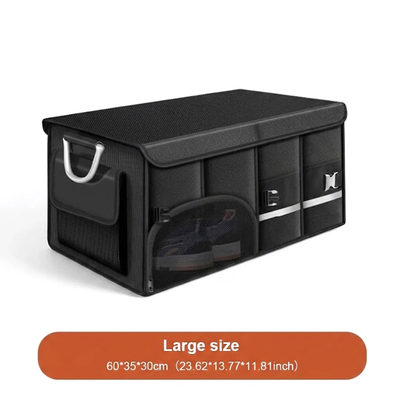 72L Foldable Car Trunk Storage Box Waterproof Cargo Organizer with Reinforced Handle
