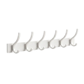 6 Hook Wall Mounted Coat Hook Rack Aluminum Towel Hanger White