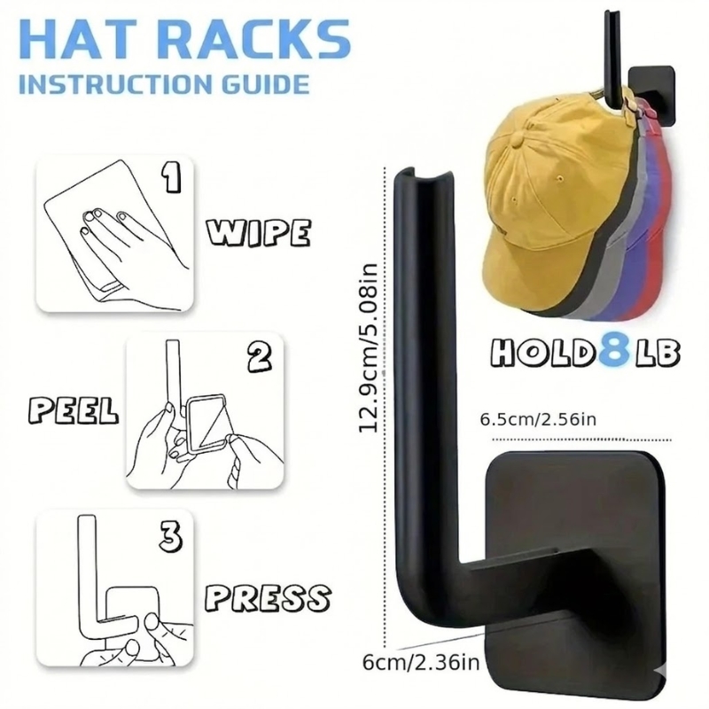 6 Piece Adhesive Wall Hooks No Drill Strong Paste Hook Storage Rack