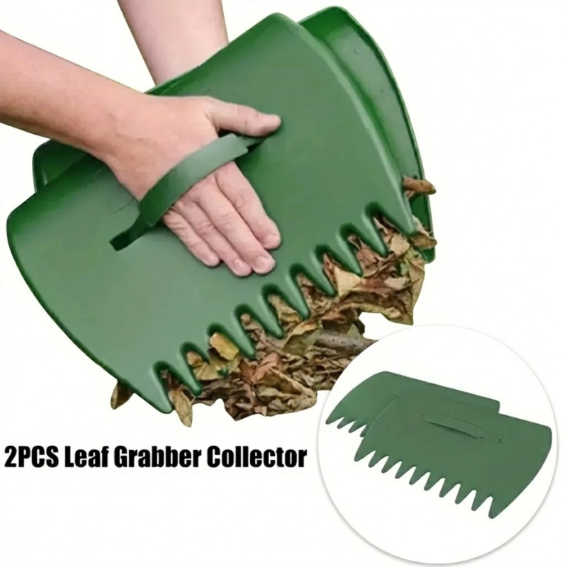 2 Piece Leaf Scoop Rake Plastic Handheld Garden Leaf Collector Cleanup Tools