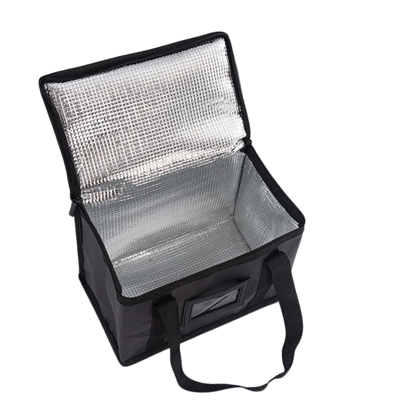 70L Insulated Food Delivery Bag Portable Thermal Cooler Carrier with Zipper Black