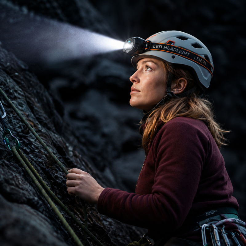 USB Rechargeable LED Headlamp 250LM with Motion Sensor IPX4 Waterproof for Camping Hiking