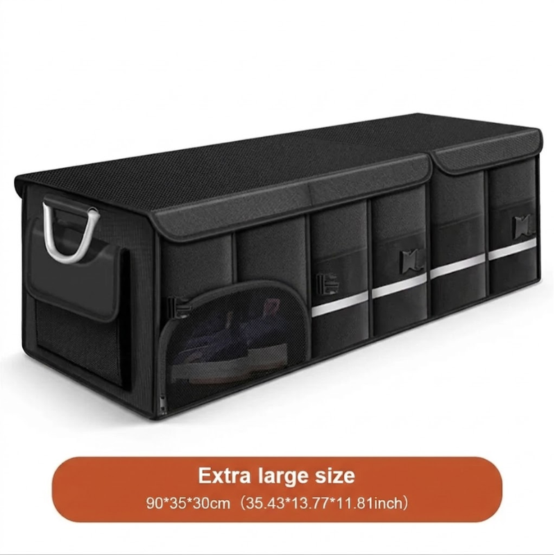 110L Foldable Car Trunk Storage Box Waterproof Cargo Organizer with Reinforced Handle