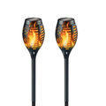 2 Piece Solar Flame Torch Light 12 LED Flickering Waterproof Outdoor Garden Lamps