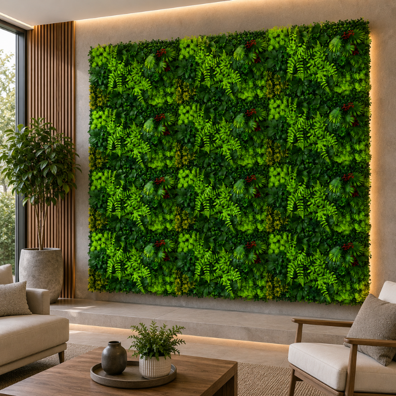 2 Piece Artificial Plant Wall Panels 40x60cm Green Hanging Grass Decor for Home Garden Fence