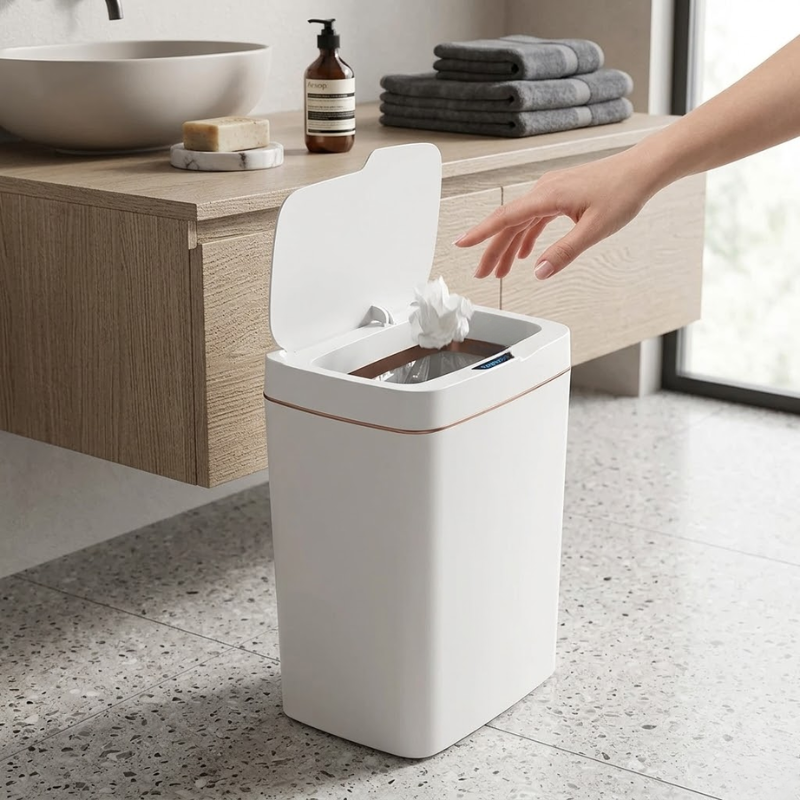 15L Touchless Smart Sensor Trash Can Automatic Bagging Waste Bin Waterproof