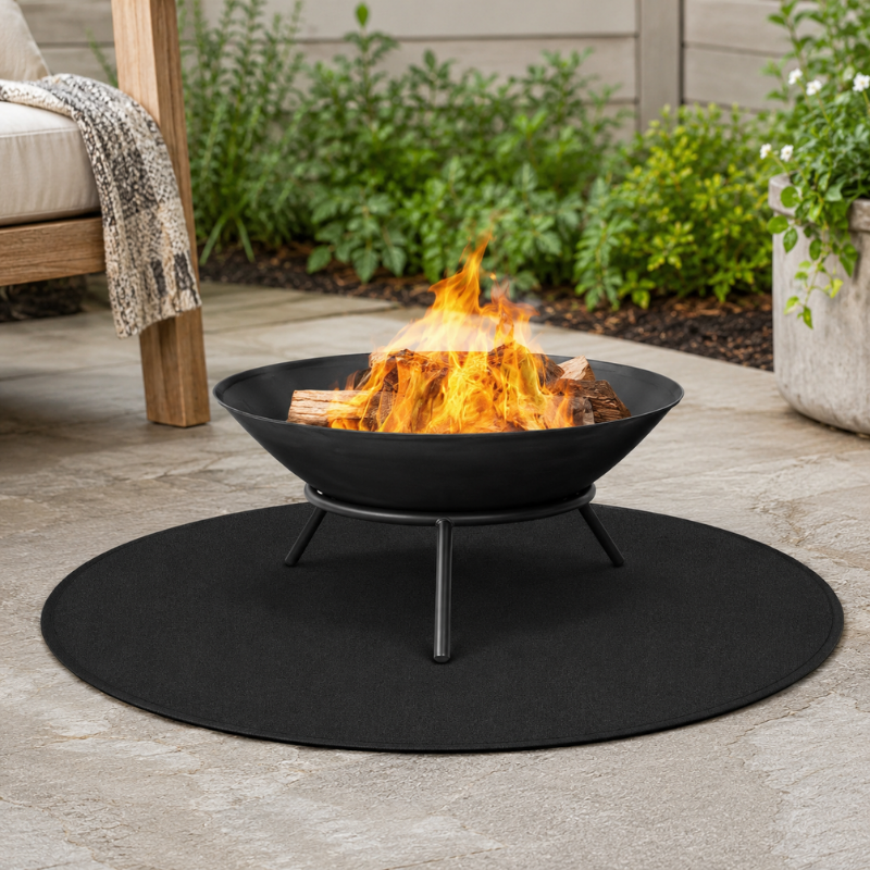 36 Inch Round Fireproof BBQ Mat Heat Resistant Stove Pad for Outdoor Use