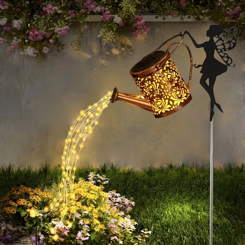 Solar Watering Can Garden Light LED Fairy Decorative Stake Lamp Outdoor Warm White