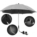 75cm Gray Clip On Beach Umbrella 360 Degree Adjustable UV Sun Shade for Camping Chairs