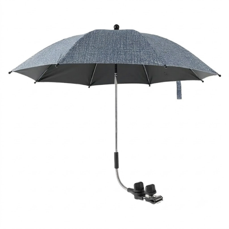 75cm Denim Blue Clip On Beach Umbrella 360 Degree Adjustable UV Sun Shade for Camping Chairs