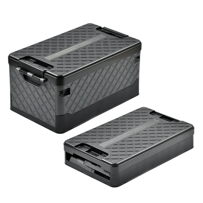 60L Portable Folding Storage Box with Lid for Car Trunk Camping and Outdoor Organization