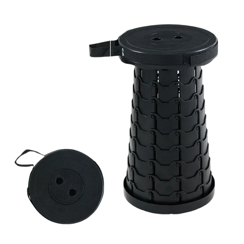 Portable Retractable Folding Stool Adjustable Height Collapsible Chair for Camping and Travel
