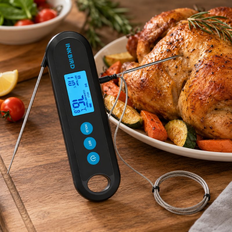 Bluetooth Rechargeable Meat Thermometer with 2 Probes Digital BBQ Cooking Thermometer
