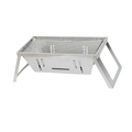 Portable Charcoal BBQ Grill Stainless Steel Folding Camping Barbecue with Carry Pouch and Heat Resistant Mitten