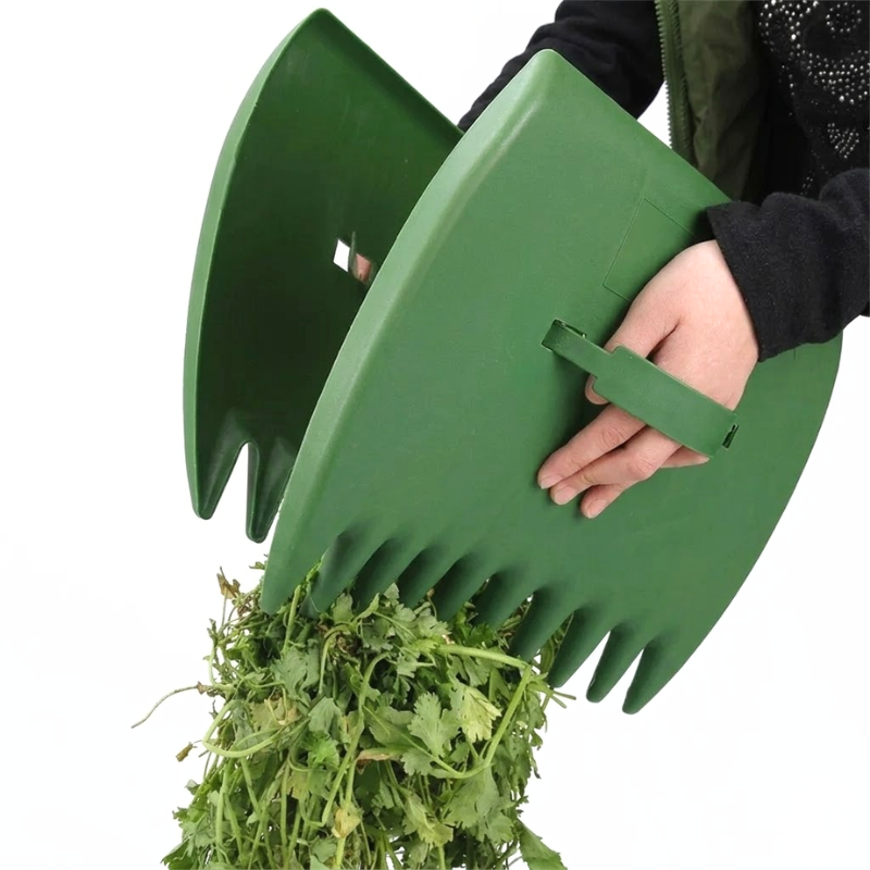 2 Piece Leaf Scoop Rake Plastic Handheld Garden Leaf Collector Cleanup Tools