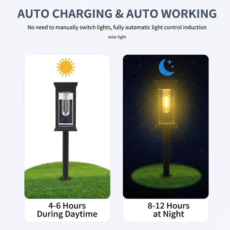1 Piece Solar Garden Lawn Light Warm White IP65 Outdoor Landscape Path Light