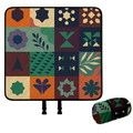 200x300cm Foldable Picnic Blanket Moroccan Mosaic Soft Padded Outdoor Mat with Carry Strap for Beach Park Camping Travel