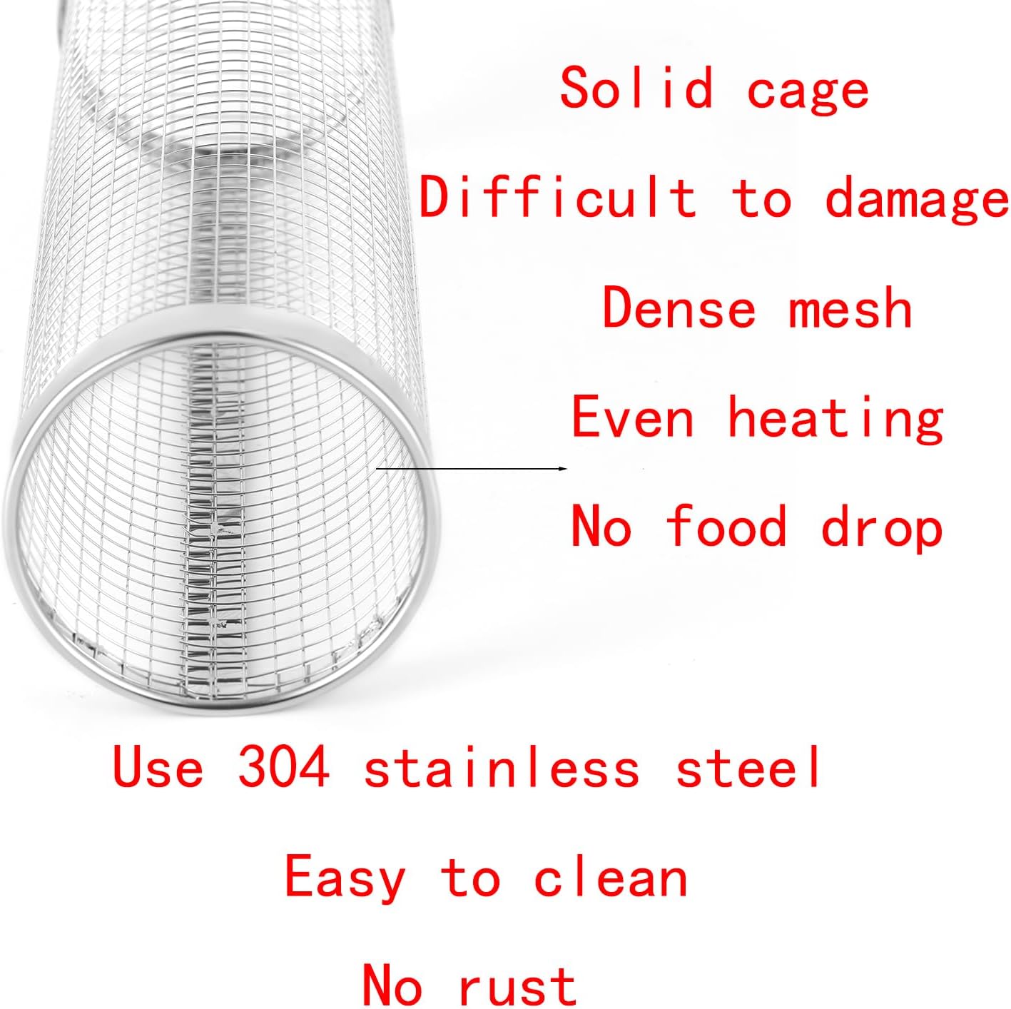 20cm Stainless Steel BBQ Grill Cage for Outdoor Camping Grilling