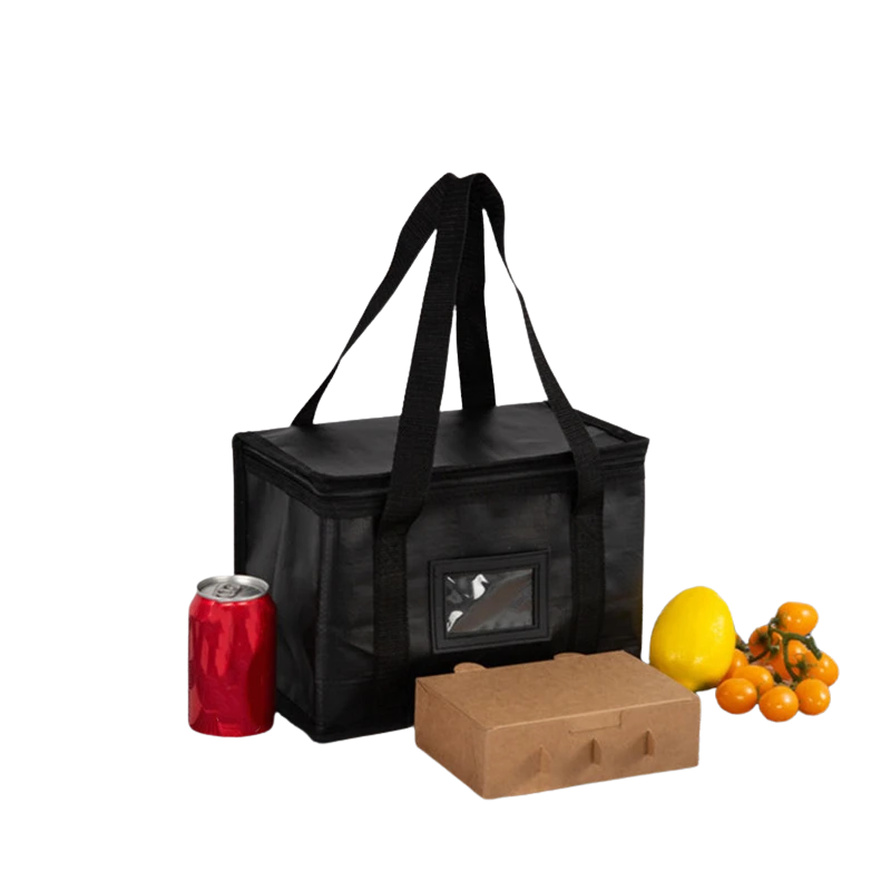 70L Insulated Food Delivery Bag Portable Thermal Cooler Carrier with Zipper Black