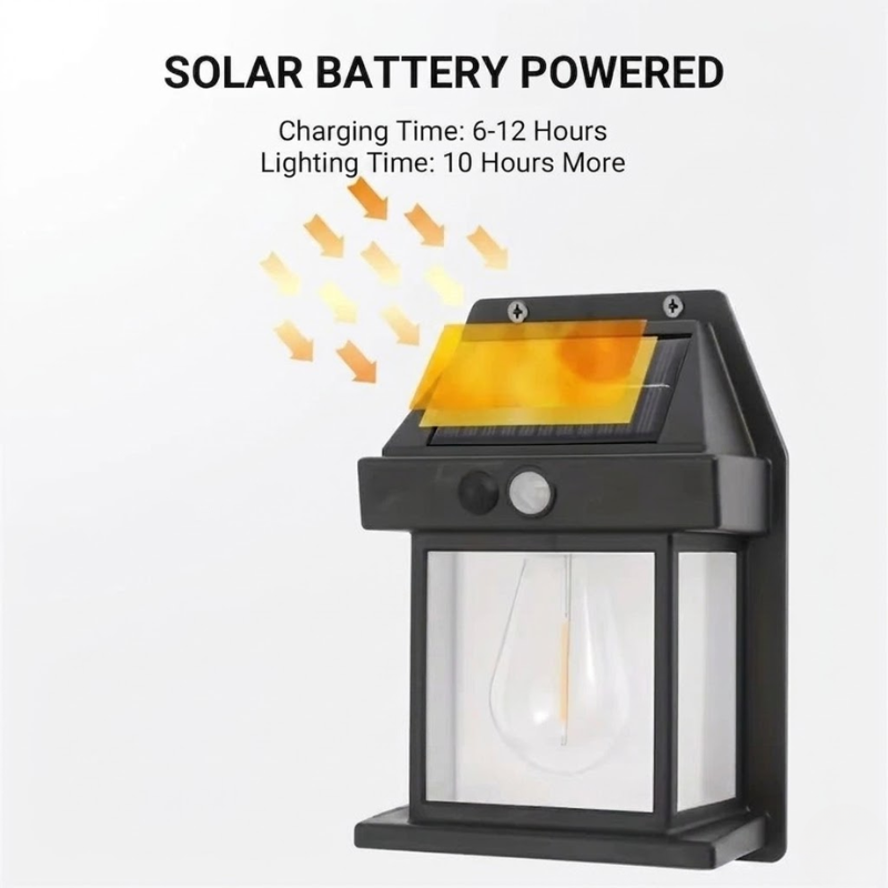 Solar Outdoor Street Light Waterproof LED Garden Wall Lamp Black for Pathway Yard Patio Lighting