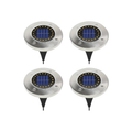 4 Piece 20 LED Solar Disc Light Warm Light IP65 Garden Underground Path Light