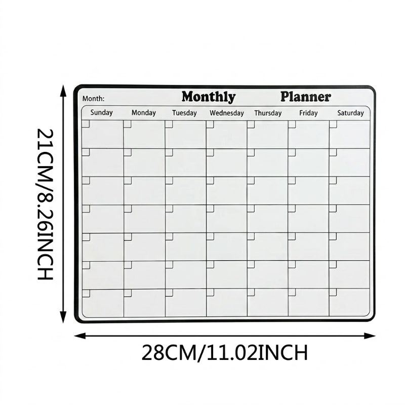 Magnetic Dry Erase Calendar Monthly Planner Refrigerator Kitchen Organizer Board