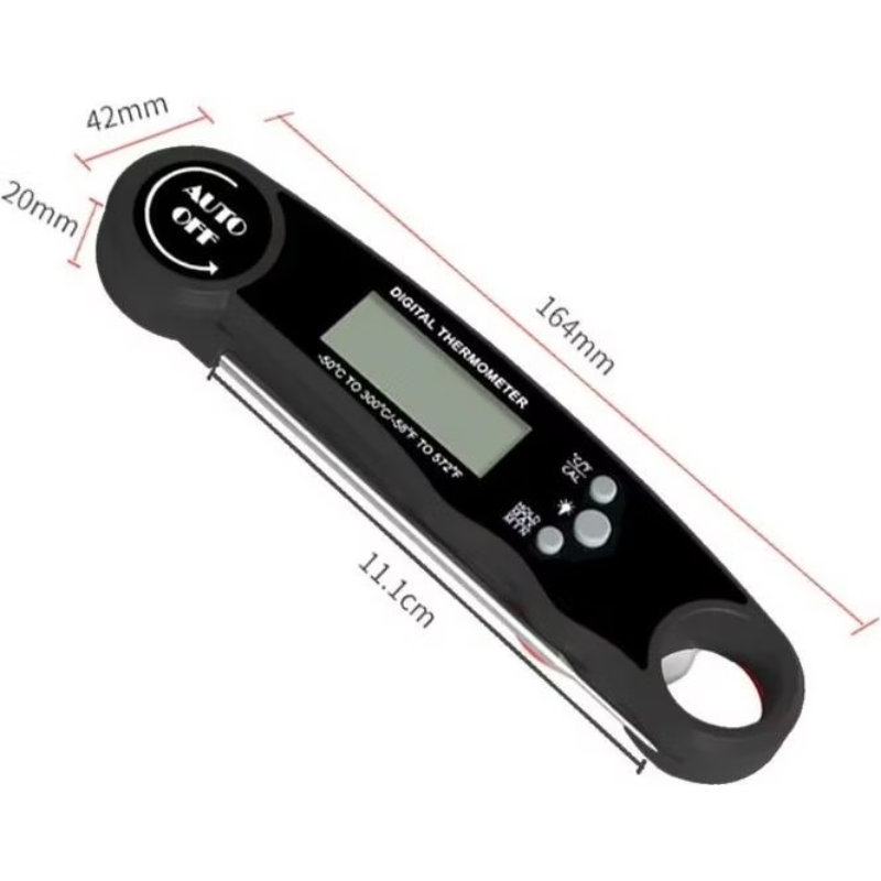 Portable Digital Kitchen Thermometer with Foldable Probe for Meat BBQ Oven and Cooking