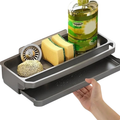 Kitchen Sink Organizer Drain Rack Self Draining Sponge Soap Holder Black