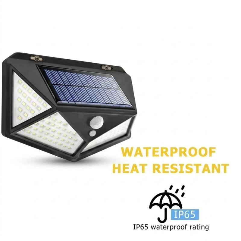 100 LED Solar Motion Sensor Light Outdoor IP65 Waterproof Wall Security Light