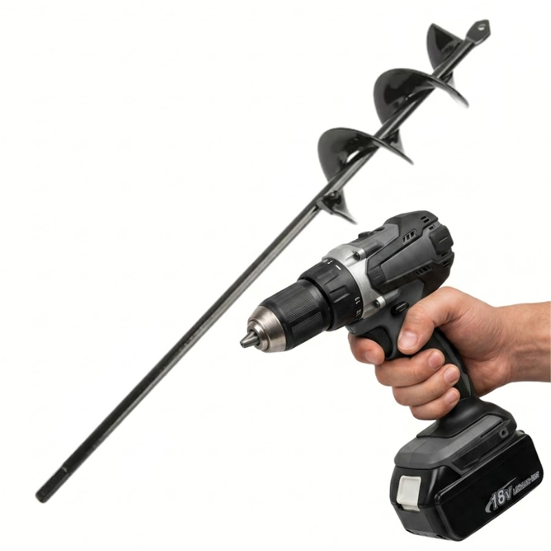 Spiral Garden Auger Drill Bit 4.6x37cm Soil Digging Planting Tool for Electric Drill