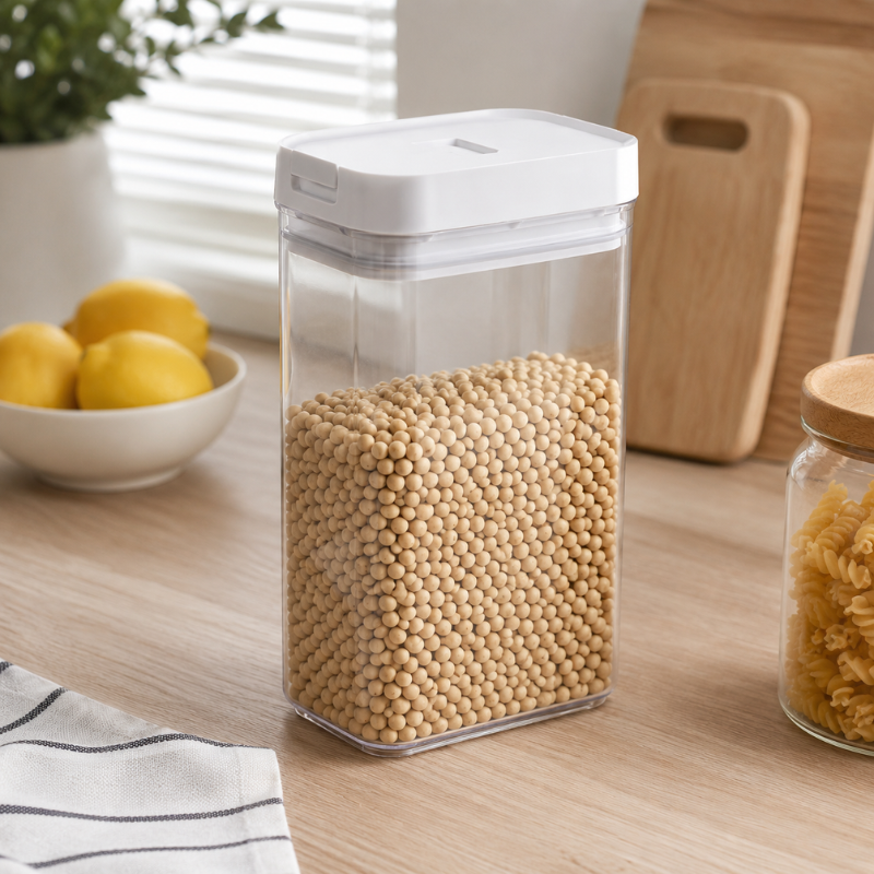 1200ml Transparent Pasta Storage Box Plastic Dry Food Container with Lid