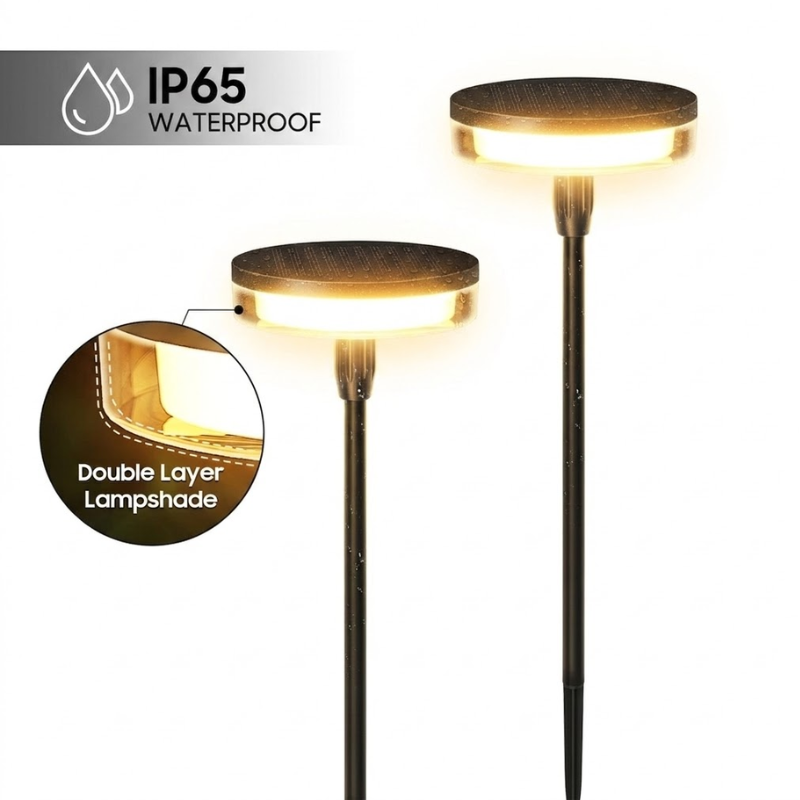 2 Piece Solar Swaying Pathway Lights Outdoor IP65 Waterproof Garden Lawn Decor Lights