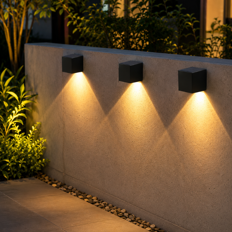 1 Piece Solar Powered LED Wall Light IP65 Waterproof Outdoor Garden Fence Lamp