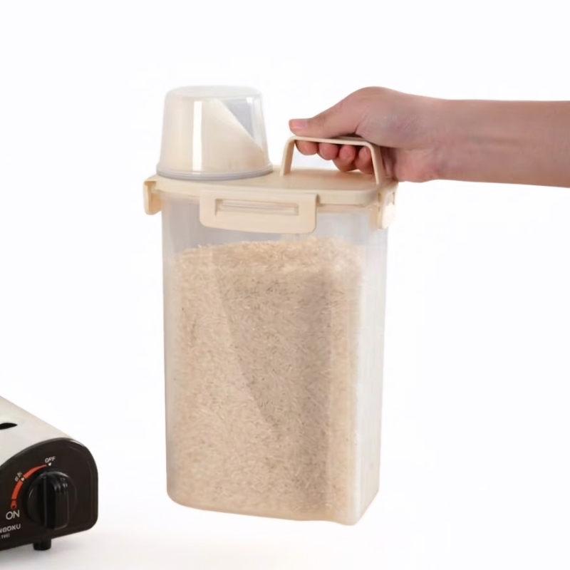 1.75L Storage Container Measuring Cup Lid Dispenser Bottle for Liquid and Powder Storage
