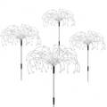 4 Piece Solar Firework Lights 150 LED White Waterproof Garden Stake Light for Outdoor Decoration