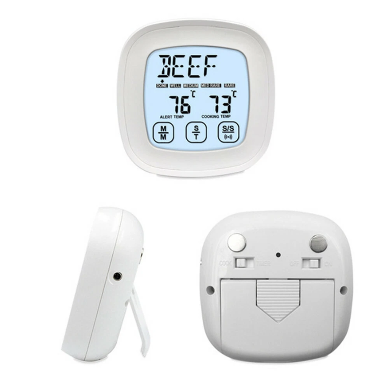 Digital Food Thermometer with Temperature Alert for BBQ Grill Oven and Cooking