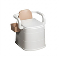 Portable Commode Chair Coffee Hard Seat Removable Bucket and Armrests for Home Care