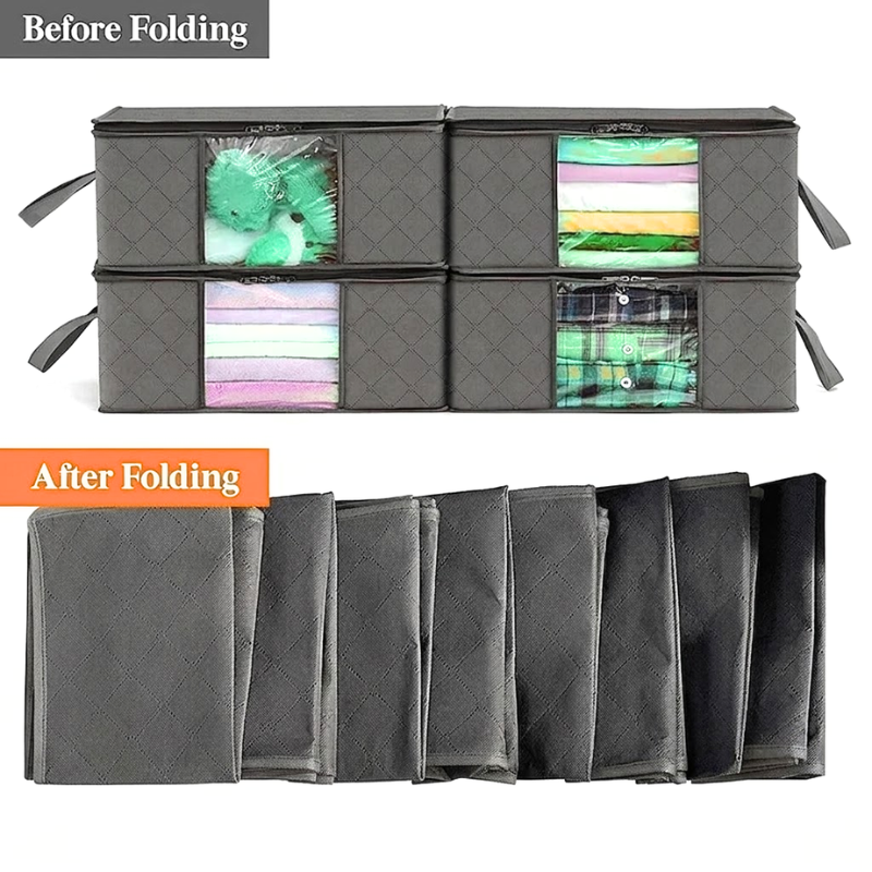 1 Piece 35L Foldable Storage Bag Clothes Blanket Organizer 50x35x20cm with Handle
