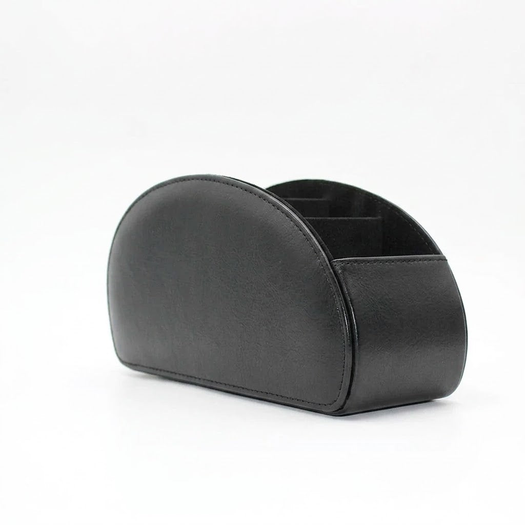 Black Remote Control Holder 5 Compartments Desktop Organizer Storage Box