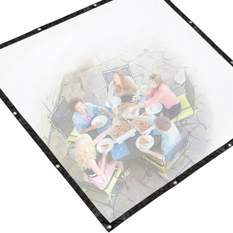 200x600cm Clear Waterproof Tarp Reinforced Grommets Outdoor Cover Sheet PE Transparent