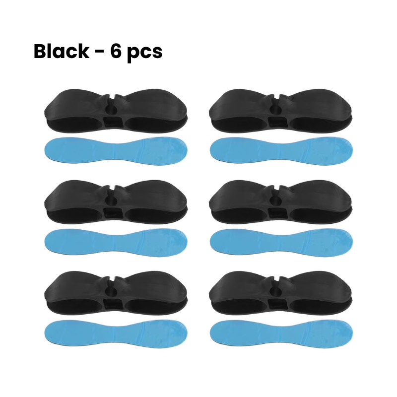 6 Piece Black Cable Organizer Wire Winder Cord Holder Kitchen Appliance Cable Management