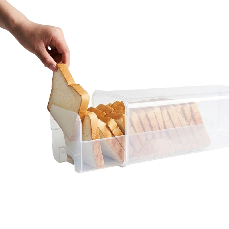 Clear Airtight Bread Loaf Storage Container Tall Bread Saver Box Black with Drawer
