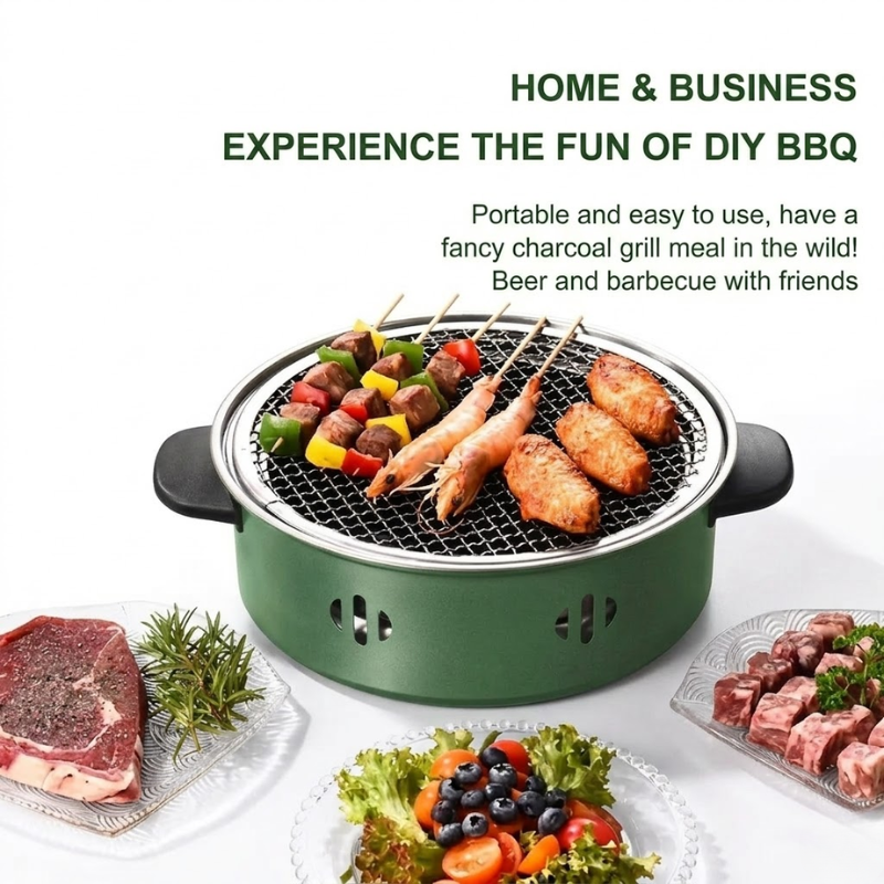 Portable Tabletop BBQ Grill Stove with Grill Net for Camping and Backyard