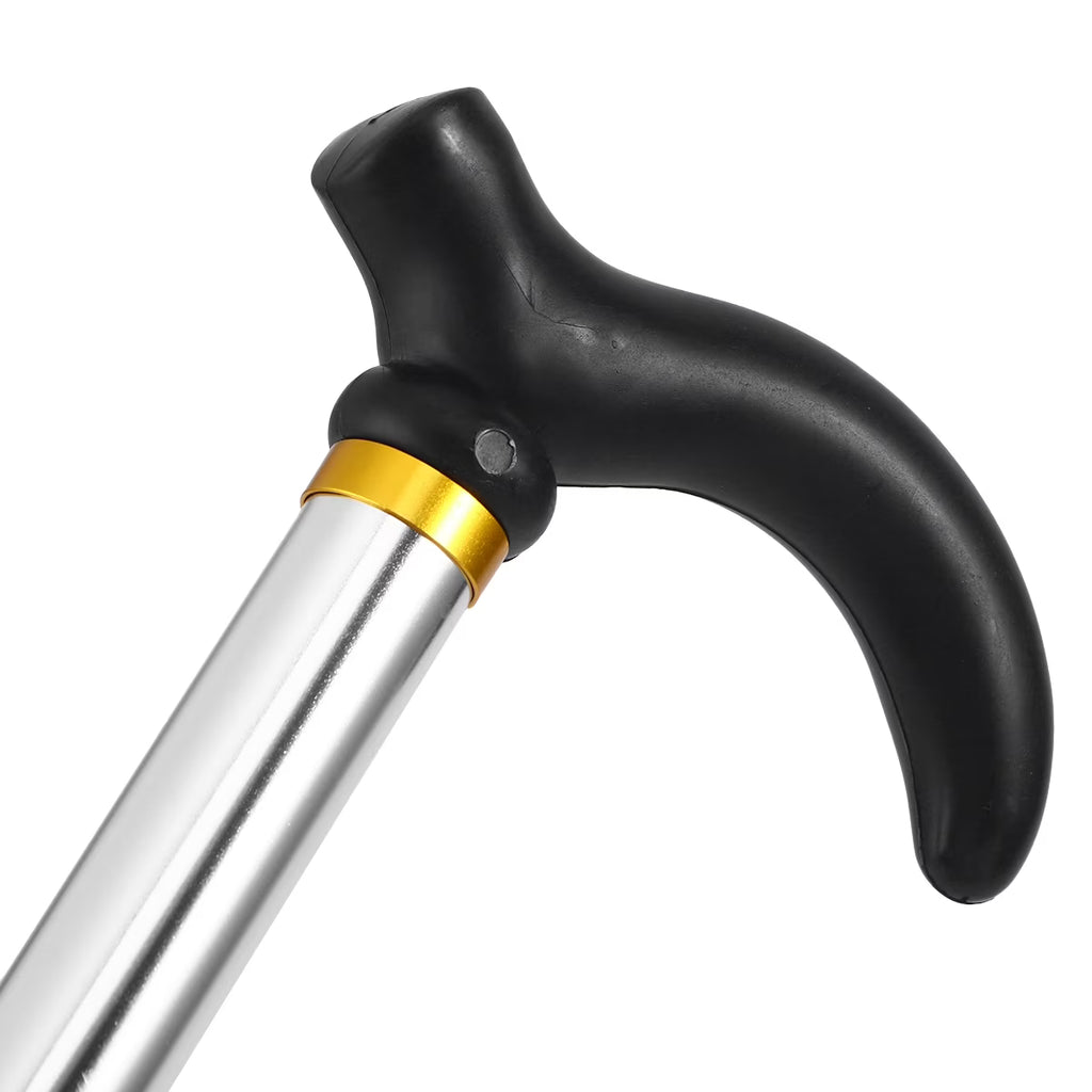Adjustable Aluminum Walking Stick Silver 75-90cm Anti-Slip Support Cane