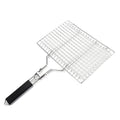Stainless Steel BBQ Grill Basket with Foldable Handle for Meat Fish Vegetables