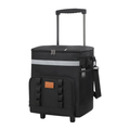 35L Portable Black Rolling Cooler Bag with Wheels Telescopic Handle for Camping Picnic Beach and Travel