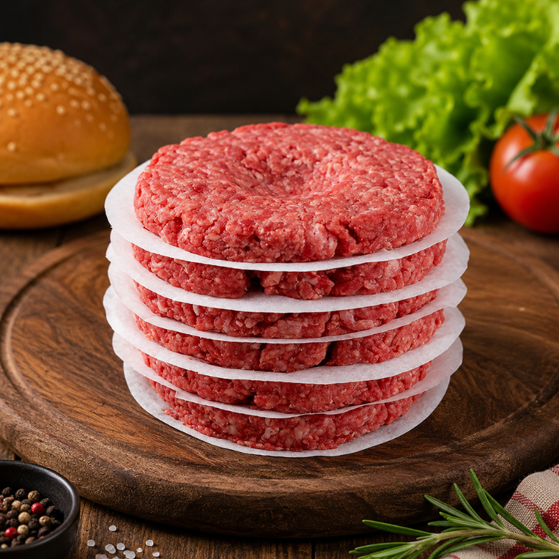 Round Burger Patty Paper Non Stick Oil Absorbing Sheets for Press 130mm